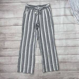 Jolt paper bag striped high waist pants w/tie belt & front pockets sz M women